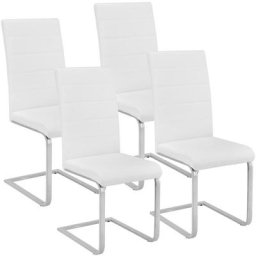 4 Chaises de Salle à Manger bettina Rembourrées Pieds en métal Argentés Design Moderne - lot de 4
