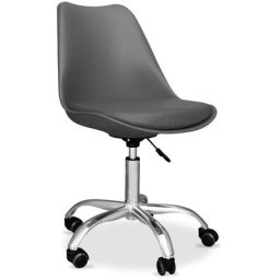 Chaise de bureau Tulip pivotante à roulettes Gris foncé - Acier, PP, Metal, Plastique, Nylon - Gris