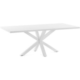 Kave Home - Table de salle à manger Argo rectangulaire 160 x 100 cm en mélamine et pieds en acier