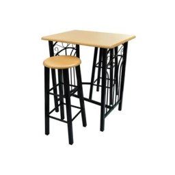 Vidaxl - Ensemble de Table à manger Bois brun roux avec noir Acier noir et brun roux