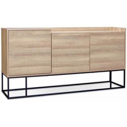 Alice's Garden - Buffet en décor bois et métal 160 x 39.5 x 80 cm - Magnus - 3 étagères. 6 espaces