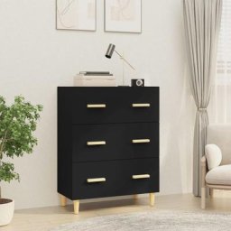 Buffet Bahut | Meuble de rangement Commode Noir 70x34x90 cm Bois d'ingénierie 77036 - Noir