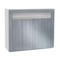 Commode Buffet Armoire Valencia en Blanc mat - haute brillance et tons naturels - Avola-Anthracite