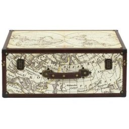 Mallettes Deco Mappemonde X2 - marron blanc noir