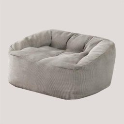 Fauteuil Pouf en Velours Côtelé (85 cm) Thiago Sklum Gris clair - Gris clair