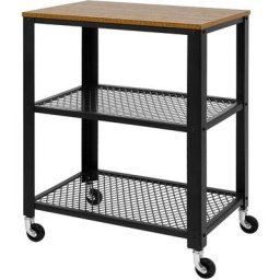 Chariot de service à 3 niveaux vintage, chariot commode roulant rustique, étagère de rangement