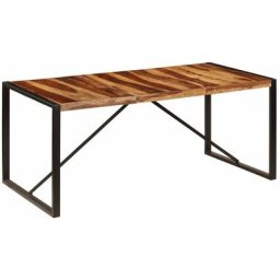 Table de salle à manger 180x90x75 cm Bois de Sesham solide Vidaxl Black