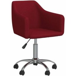 Chaise pivotante de salle à manger Rouge bordeaux Tissu Vidaxl Wine red