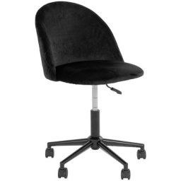 Geneve Chaise de bureau en velours, noir, noir.