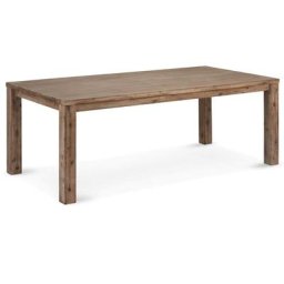 Alana Table de salle à manger 90x180 cm, en bois d'acacia teinté brun avec espace pour 2 extensions.