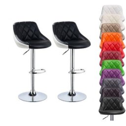 Lot de 2 Tabouret de Bar Tabouret de Comptoir Siège Rembourré en pu Réglable en Hauteur 360°