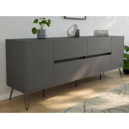 Miracle d&039espace xxl Buffet Commode Heros 200cm 4 SoftClose 2 portes graphite