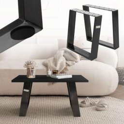 Set 2x pieds de table 80 degrés châssis de table style vintage industriel 43 cm