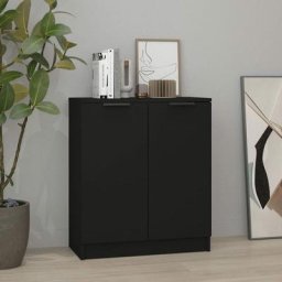 Buffet Bahut | Meuble de rangement Commode Noir 60x30x70 cm Bois d'ingénierie 74290 - Noir