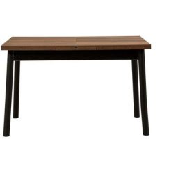Table à manger extensible Avre Bois foncé et Noir - Bois / Noir