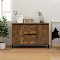 Buffet Bahut | Meuble de rangement Commode Chêne fumé 104x35x70 cm Bois d'ingénierie 73699 - Brun