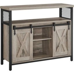 Buffet de Salle à Manger, Placard de Cuisine, 100 x 33 x 80 cm, Portes de Grange Voulissantes,