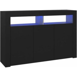 Vidaxl - Buffet avec lumières led Noir 115,5x30x75 cm Noir
