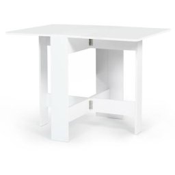 Idmarket - Table console pliable edi 2-4 personnes bois blanc - Blanc