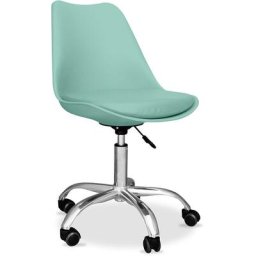 Chaise de bureau Tulip pivotante à roulettes Vert pastel - Acier, pp, Metal, Plastique, Nylon