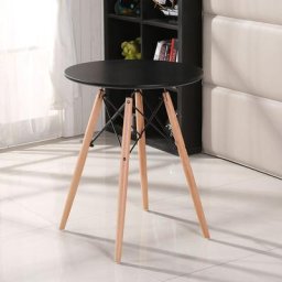 Table à manger scandinave, table de salon, ronde noir, 70 * 70cm - Bathrins