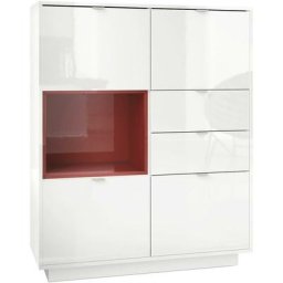 Vladon - Buffet haut Metro Commode Dressoir Crédence Blanc haut brillance insert coloré - Insertion