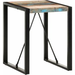 Table de salle à manger 60x60x75 cm Bois de récupération solide vidaXL - Black