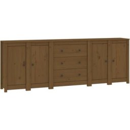 Buffet Marron miel 230x35x80 cm Bois massif de pin Vidaxl marron miel