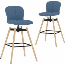 Chaises pivotantes de bar lot de 2 bleu tissu Vidaxl Bleu