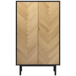 Calvi Armoire vitrine avec 2 portes en chêne.