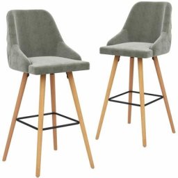 Tabourets de bar lot de 2 gris clair velours Vidaxl Gris clair