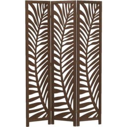 Paravent en bois Feuillage - Brun
