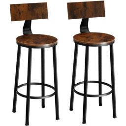 Tectake - 2 tabourets de bar Poole - Ensemble de 2 tabourets de bar, tabourets de bistrot, chaises