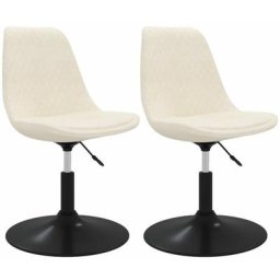 Chaises pivotantes à manger lot de 2 crème velours Vidaxl Crème