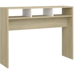 Table console Blanc et chêne sonoma 105x30x80 cm Aggloméré Vidaxl Blanc et chêne sonoma