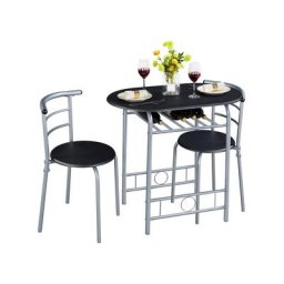 Yaheetech Ensemble de Table à Manger avec 2 Chaises, Ensemble de Meubles 3 pièces de Cuisine avec