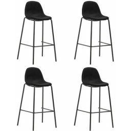 Chaises de bar lot de 4 noir tissu vidaXL - Noir