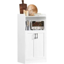 FSB47-W Desserte Micro-ondes Meuble de Cuisine Buffet Commode Armoire à Micro-ondes Placard 2