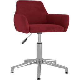 Chaise pivotante de salle à manger Rouge bordeaux Velours Vidaxl Wine red