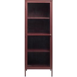 Bronco Armoire vitrine 1 porte vitrée, rouge.