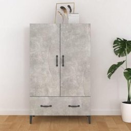 Buffet Bahut | Meuble de rangement Commode Gris béton 70x31x115 cm Bois d'ingénierie 24296 - Gris