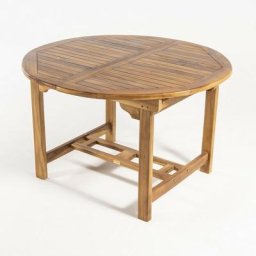 Table de jardin extensible 120/180 cm en bois de teck Ronde Bois de teck de catégorie a Taille :