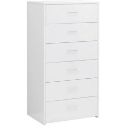 Buffet avec 6 tiroirs Blanc brillant 50x34x96 cm Aggloméré Vidaxl Blanc brillant