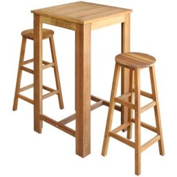 Table et tabourets de bar 3 pcs Bois d'acacia massif Vidaxl n/a