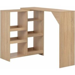 Table de bar avec tablette amovible Chêne 138x39x110 cm Vidaxl Chêne