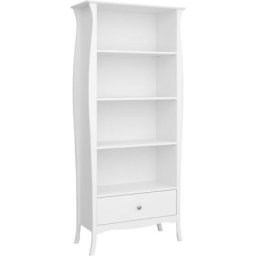Cher Bibliothèque 4 tablettes de rangement et 1 tiroir, blanc. - Blanc