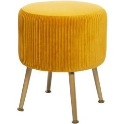 Tabouret Velours Ocre Solaro Atmosphera créateur d'intérieur - Moutarde