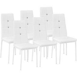 Tectake - Lot de 6 chaises avec strass - lot de 6 chaises salle a manger, chaises de cuisine,