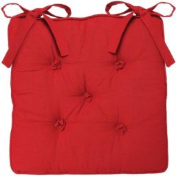 Atmosphera - Galette de chaise rouge 5 boutons 40x40 créateur d'intérieur - Rouge