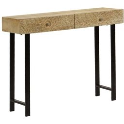 Table console Bois de manguier massif 102 x 30 x 79 cm Vidaxl Brun